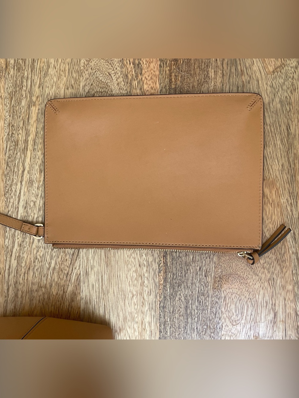Tory Burch Cognac Leather Tote with Zip Pouch - Picture 13 of 14